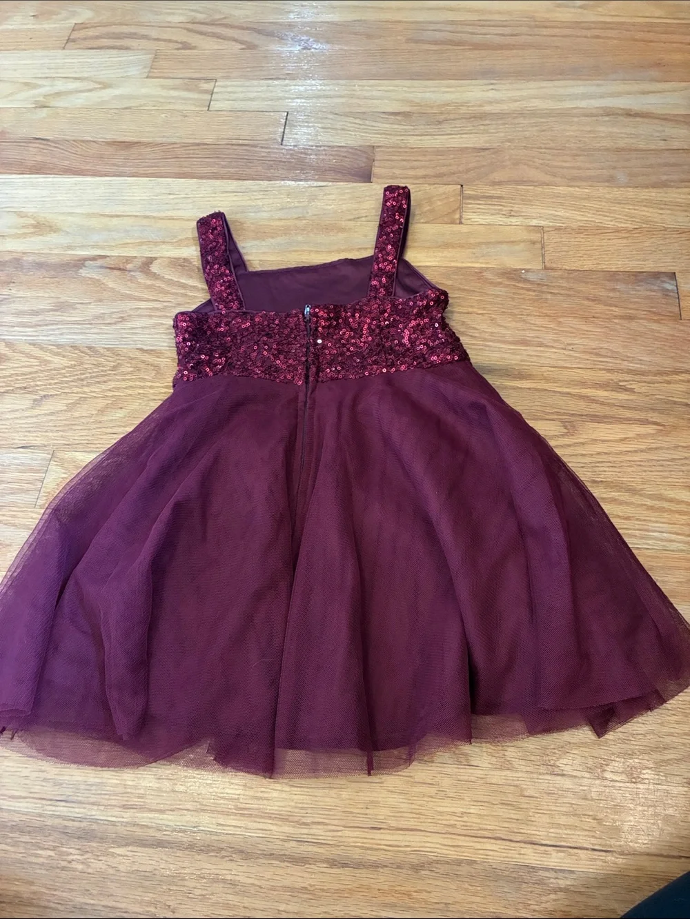 The Children's Place Burgundy Sequin Dress (Size 5)
